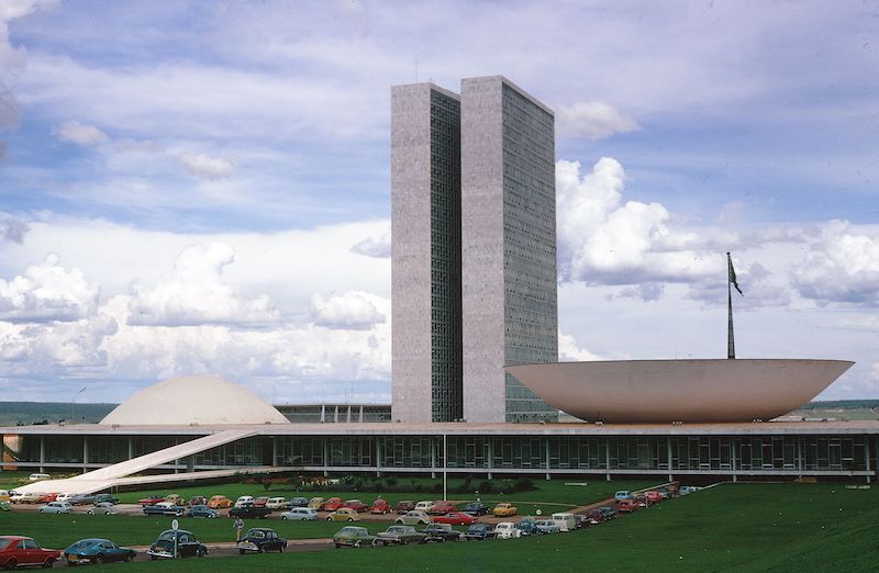 Government buildings of Brasilia, then the brand new capital of Brazil.